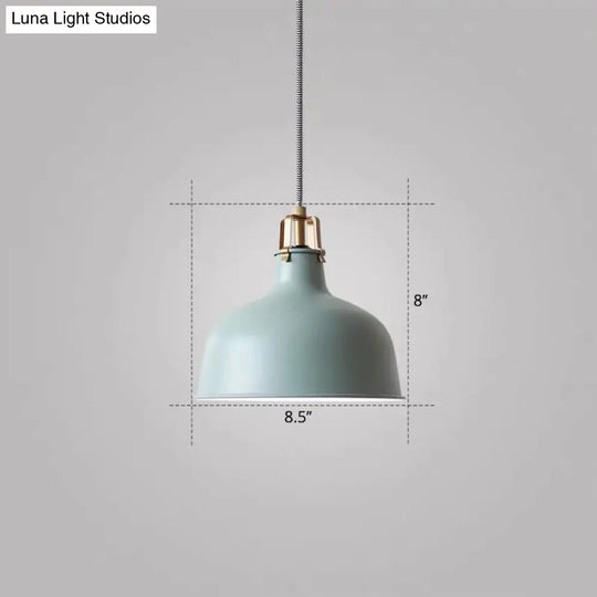 Modern Metal Barn Hanging Pendant Light For Dining Room - 1-Head Suspension