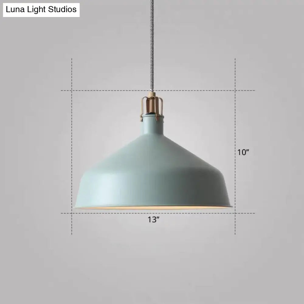 Modern Metal Barn Hanging Pendant Light For Dining Room - 1-Head Suspension