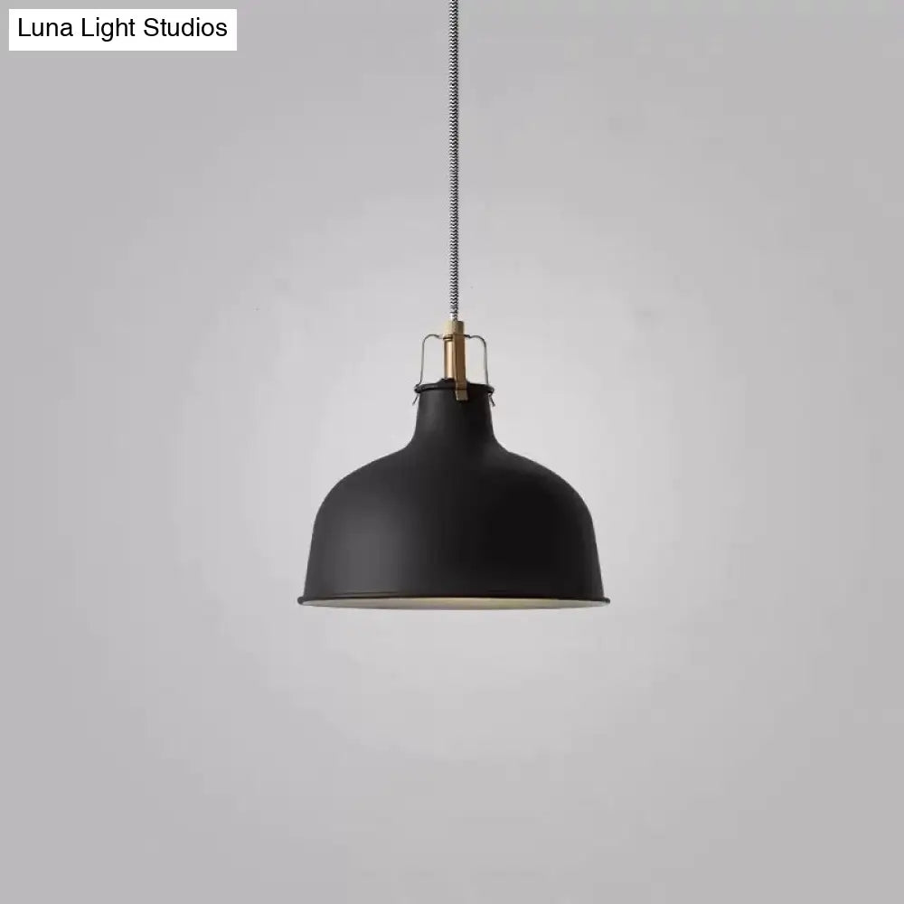 Modern Metal Barn Hanging Pendant Light For Dining Room - 1-Head Suspension Black / A