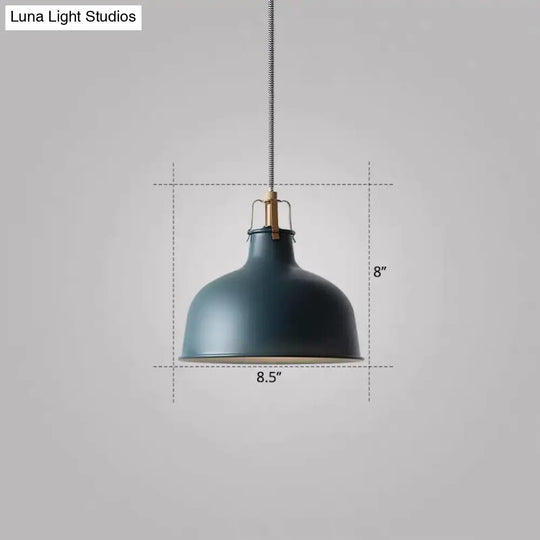 Modern Metal Barn Hanging Pendant Light For Dining Room - 1-Head Suspension