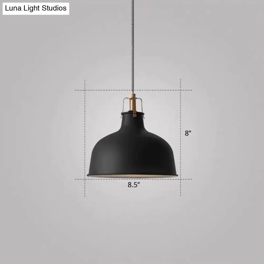 Modern Metal Barn Pendant Light For Dining Room - 1-Head Suspension