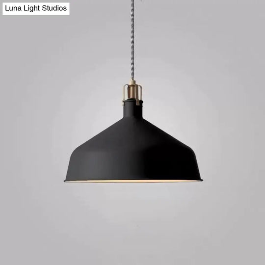 Modern Metal Barn Hanging Pendant Light For Dining Room - 1-Head Suspension Black / B