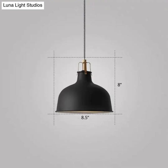 Modern Metal Barn Hanging Pendant Light For Dining Room - 1-Head Suspension