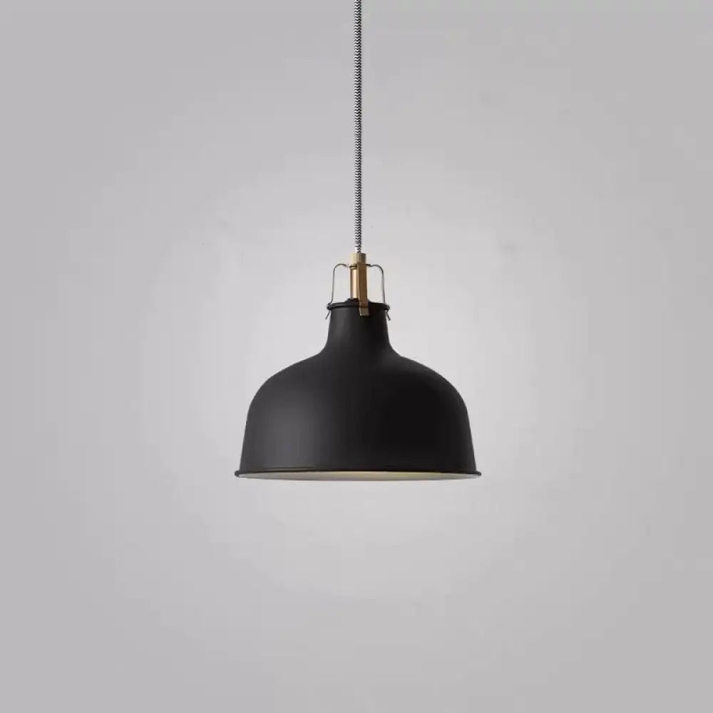 Modern Metal Barn Pendant Light For Dining Room - 1-Head Suspension Black / A