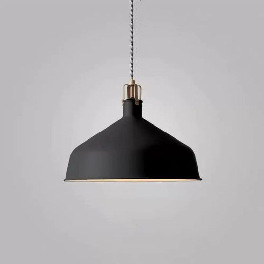 Modern Metal Barn Pendant Light For Dining Room - 1-Head Suspension Black / B