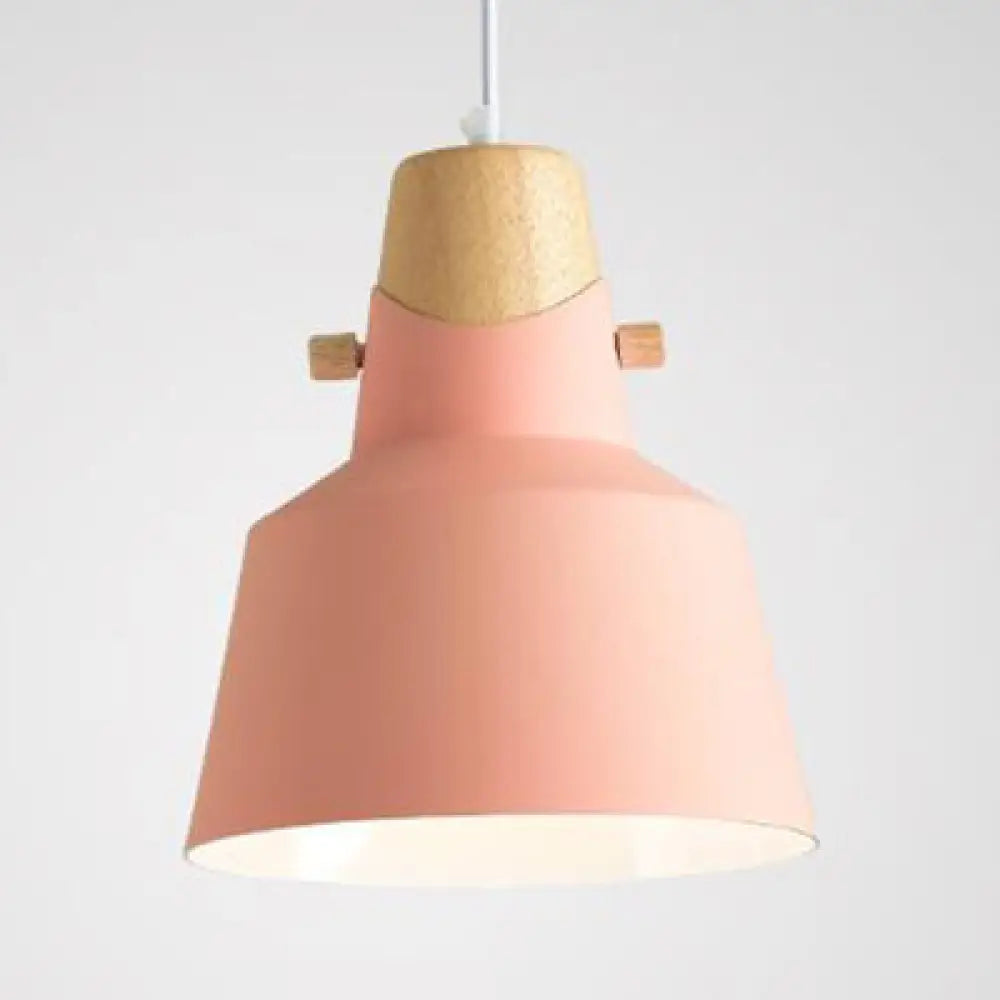 Modern Metal Bell/Dome Pendant Ceiling Light - 1 8.5’/14’ Dia Pink/Yellow/Green Pink / 8.5’