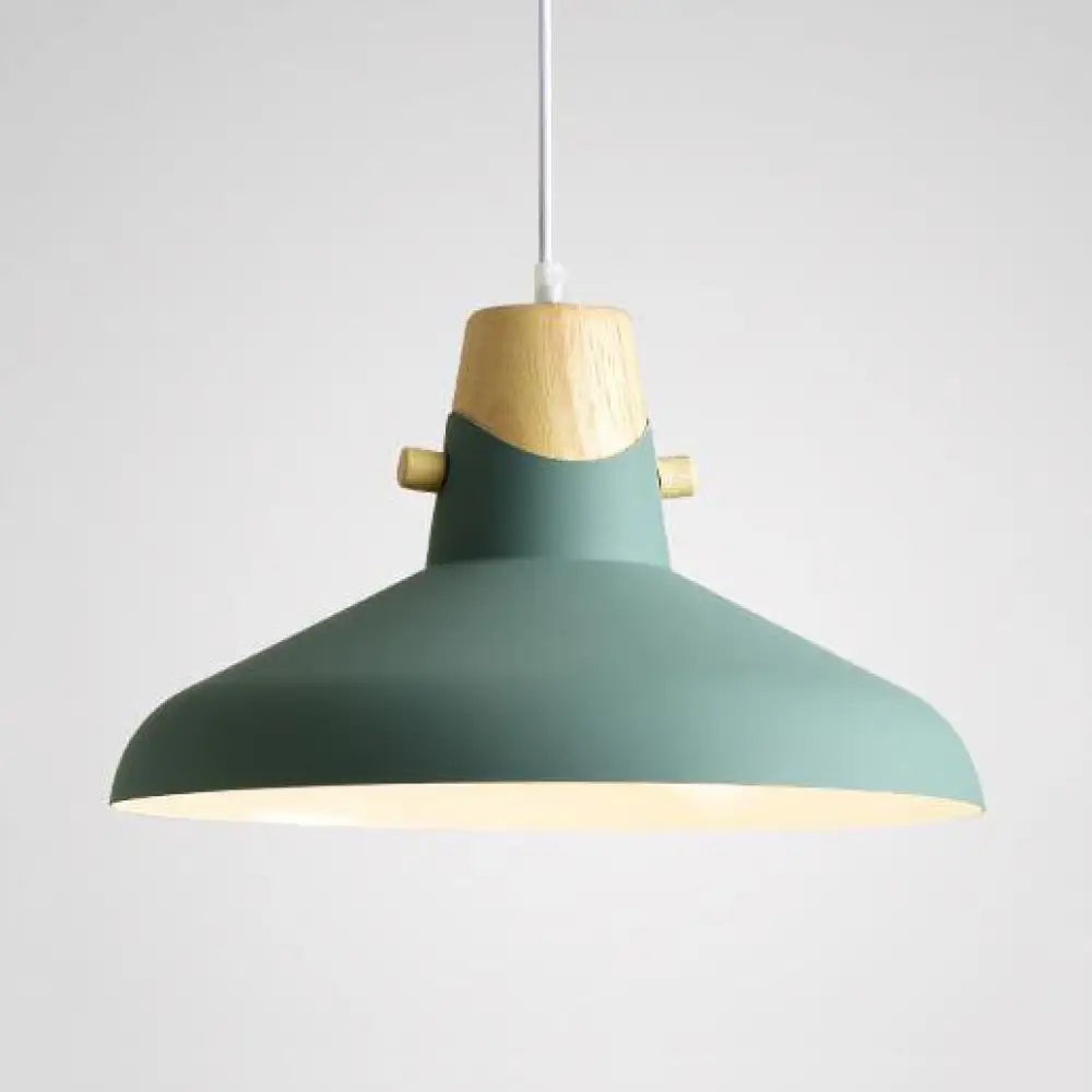 Modern Metal Bell/Dome Pendant Ceiling Light - 1 8.5’/14’ Dia Pink/Yellow/Green Green / 14’