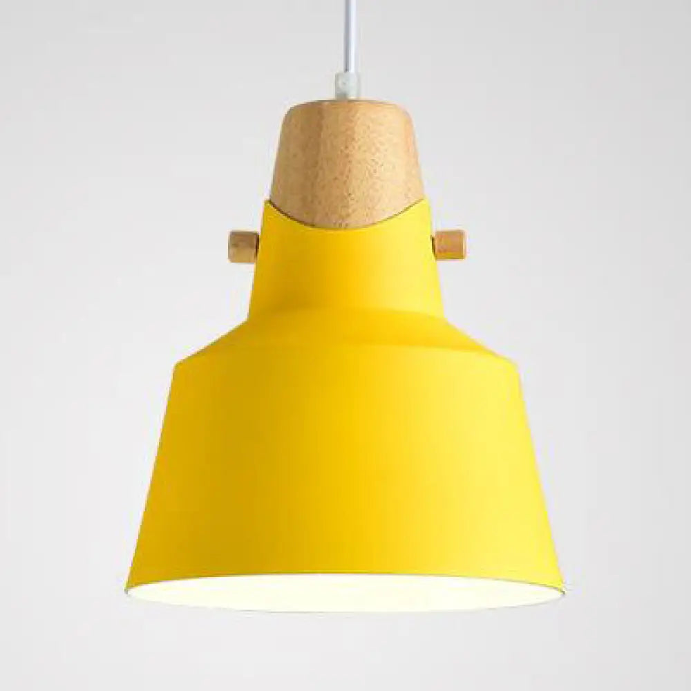 Modern Metal Bell/Dome Pendant Ceiling Light - 1 8.5’/14’ Dia Pink/Yellow/Green Yellow / 8.5’