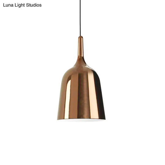 Modern Metal Bell Pendant Light - 6’/8’/10.5’ Wide 1 Black/White/Chrome Hanging Ceiling Lamp