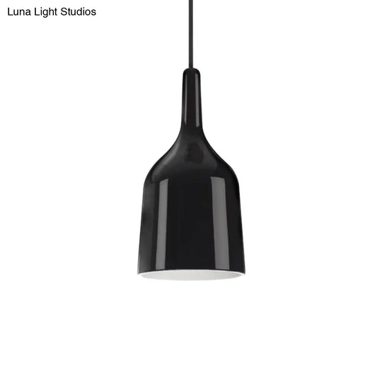 Modern Metal Bell Pendant Light - 6’/8’/10.5’ Wide 1 Black/White/Chrome Hanging Ceiling Lamp