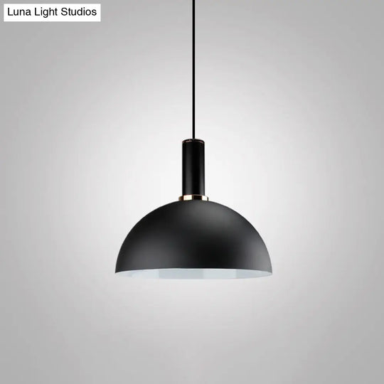 Industrial Geometric Metal Pendant Light With Black Finish And Single Bulb / I