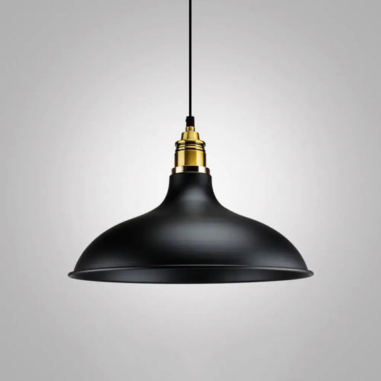 Modern Metal Black Pendant Light With Geometric Shade - Single Bulb Industrial Hanging Fixture / A