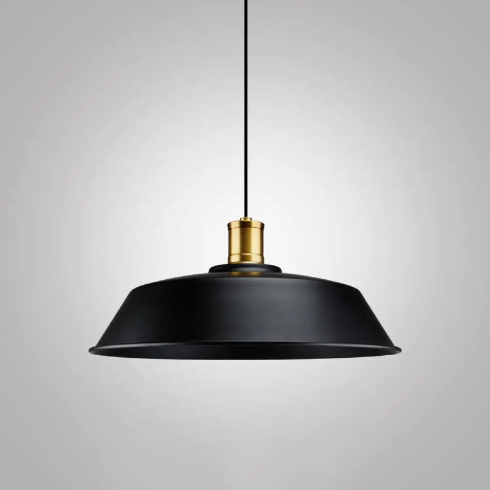 Modern Metal Black Pendant Light With Geometric Shade - Single Bulb Industrial Hanging Fixture / B