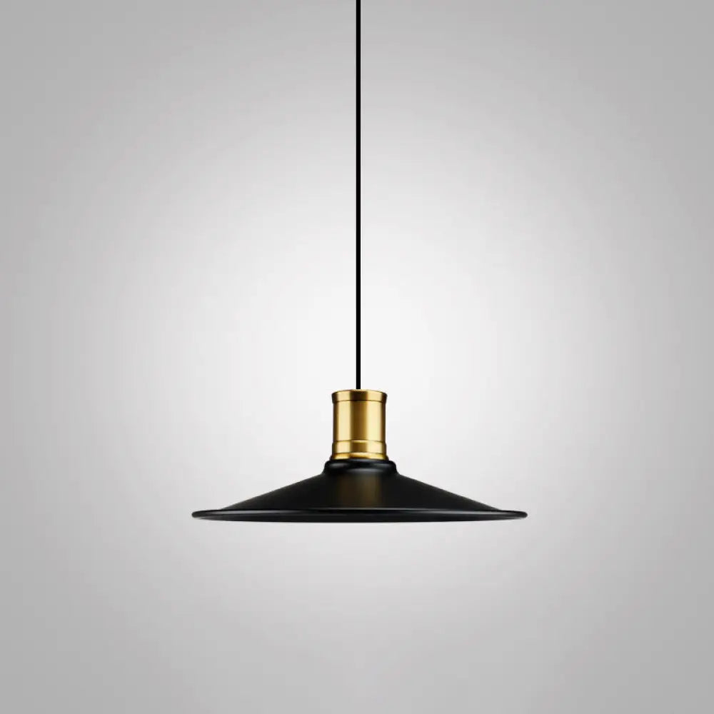 Modern Metal Black Pendant Light With Geometric Shade - Single Bulb Industrial Hanging Fixture / C