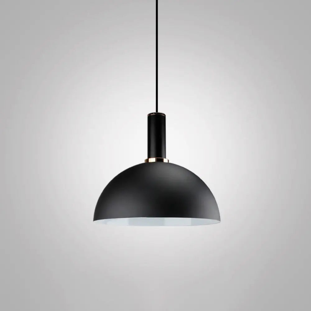 Modern Metal Black Pendant Light With Geometric Shade - Single Bulb Industrial Hanging Fixture / I