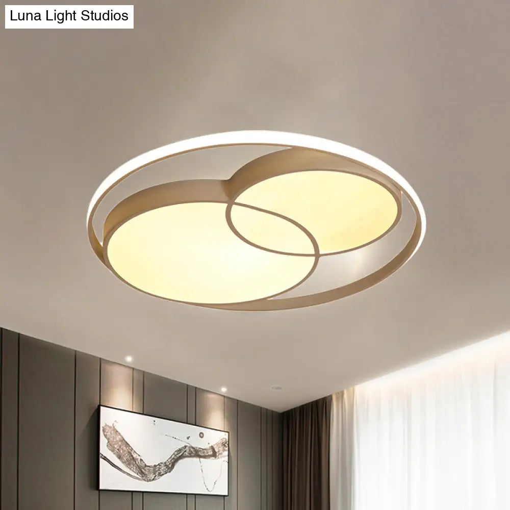 Modern Metal Black/White Circle Ceiling Flush Mount With Integrated Led For Bedroom Lighting