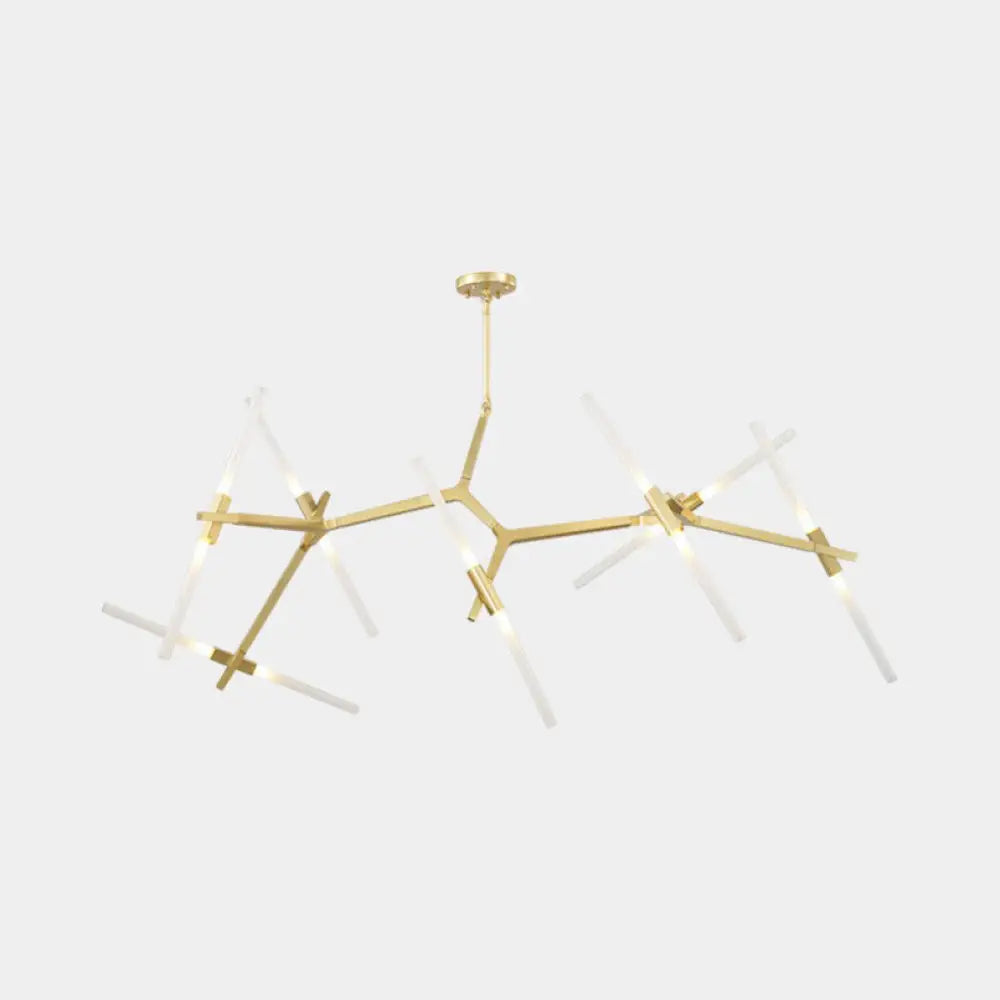 Modern Metal Branch Chandelier - 6/10/14 Lights Black/Gold Hanging Light For Living Room 14 / Gold