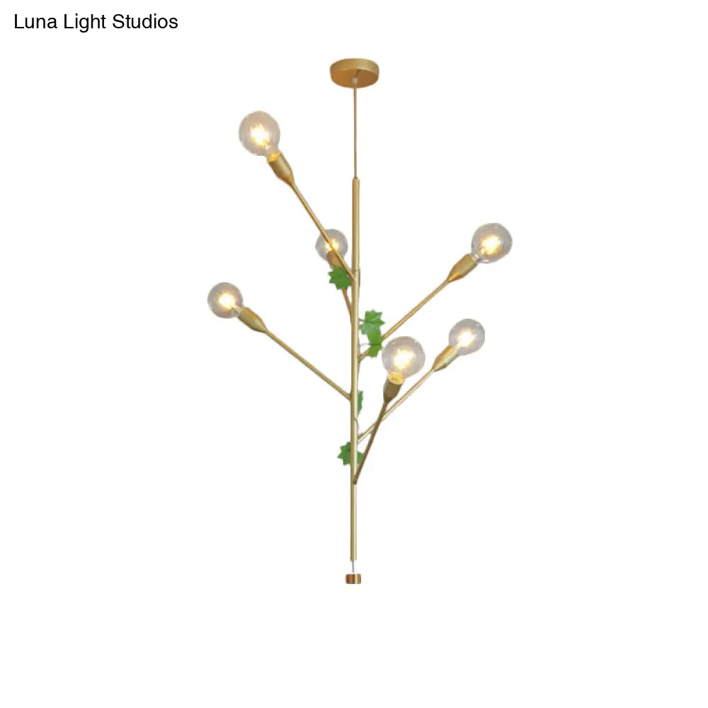 Modern Metal Branch Pendant Lamp - 3/6 Lights Gold/Rose Gold Ideal For Dining Room