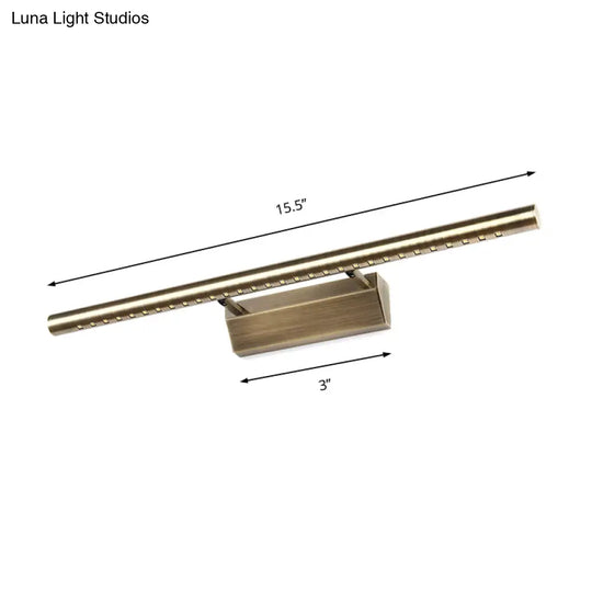 Modern Metal Bronze Led Wall Mounted Vanity Light With Slim Design And Warm White Lighting 16/21.5