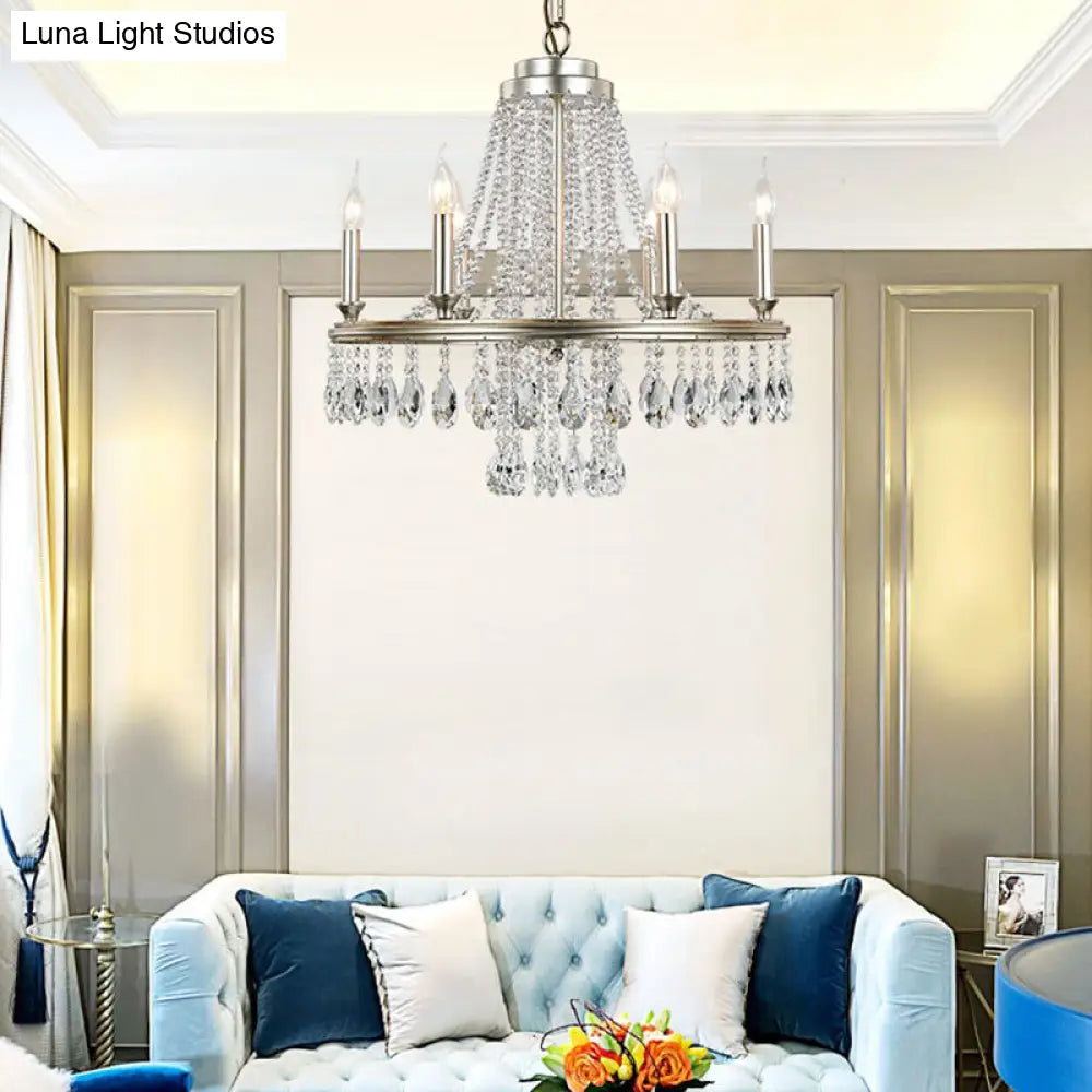 6-Light Metal Candle Chandelier Pendant For Modern Dining Rooms