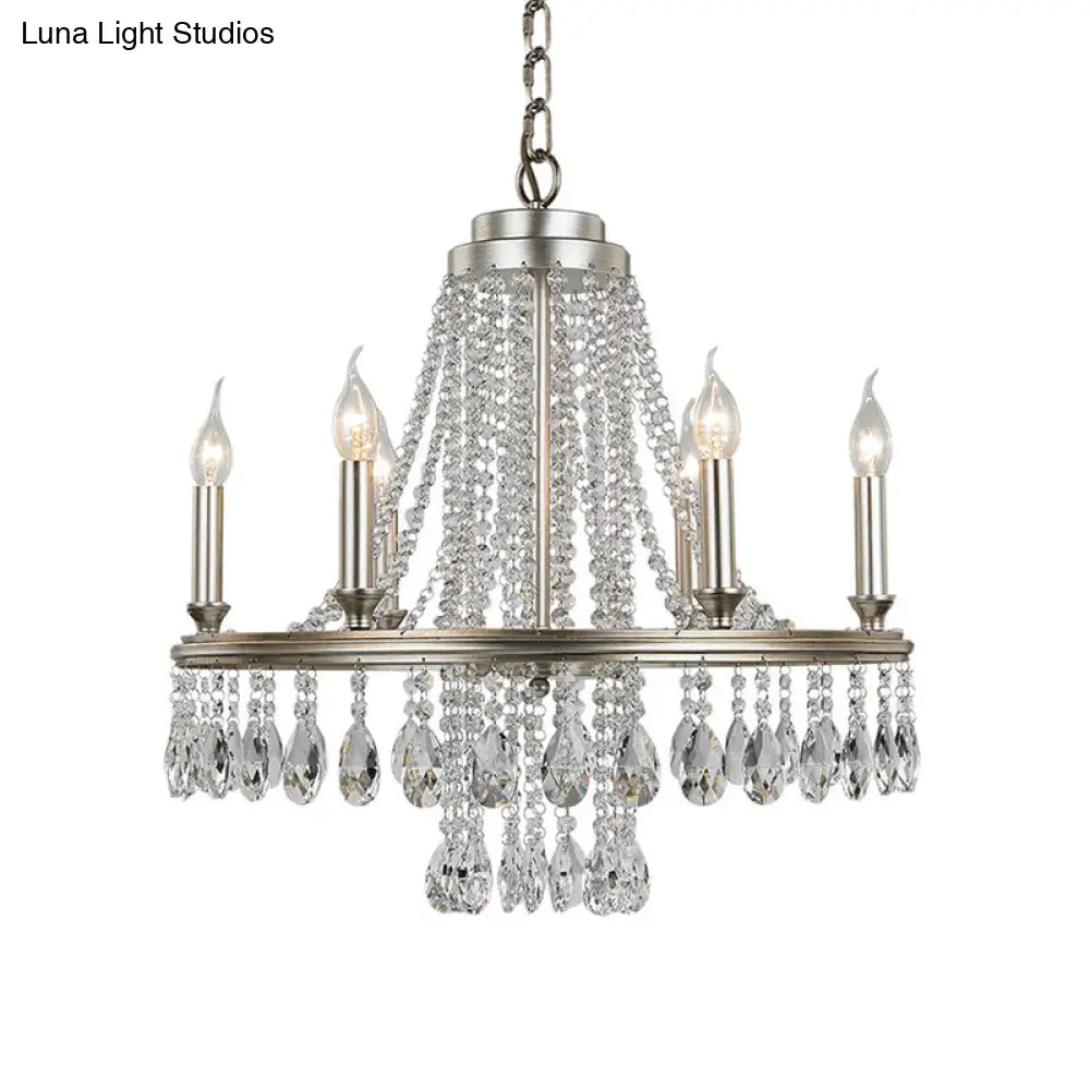 6-Light Metal Candle Chandelier Pendant For Modern Dining Rooms