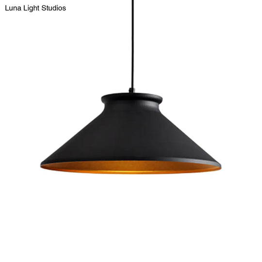 Modern Black/White Tapered Ceiling Pendant For Dining Room - Sleek Metal Hanging Light Black / C