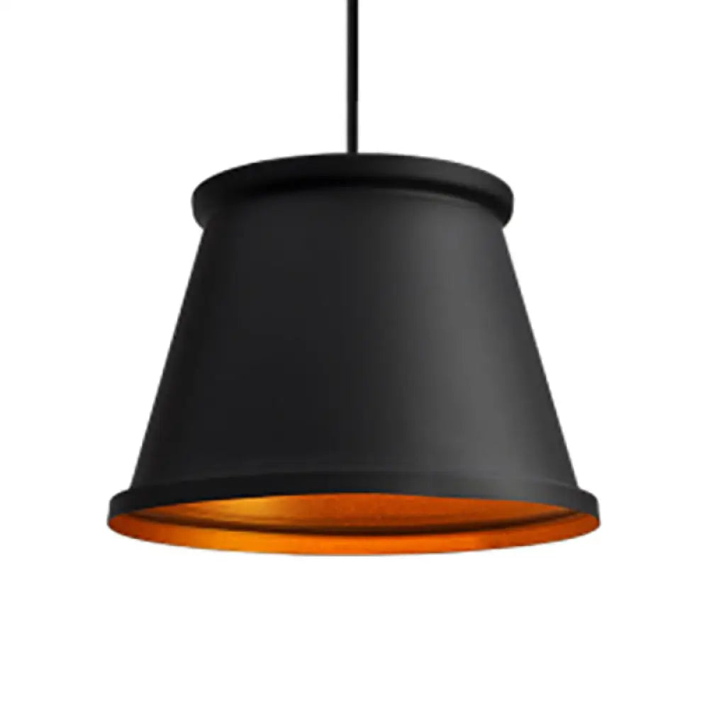 Modern Metal Ceiling Pendant Light For Dining Room - Black/White Tapered Hanging Design Black / A