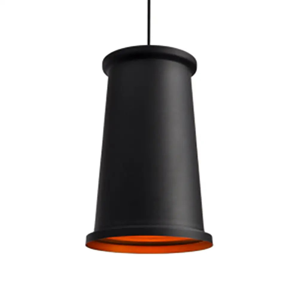 Modern Metal Ceiling Pendant Light For Dining Room - Black/White Tapered Hanging Design Black / B