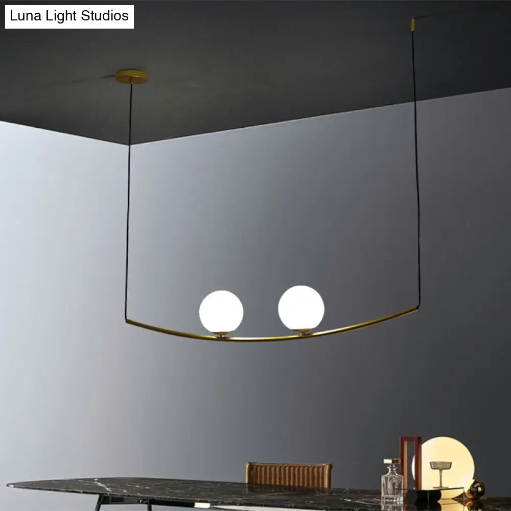 Modern Metal Chandelier: 2/3-Light Bubble Island Light In Black/Gold - Simple And Stylish