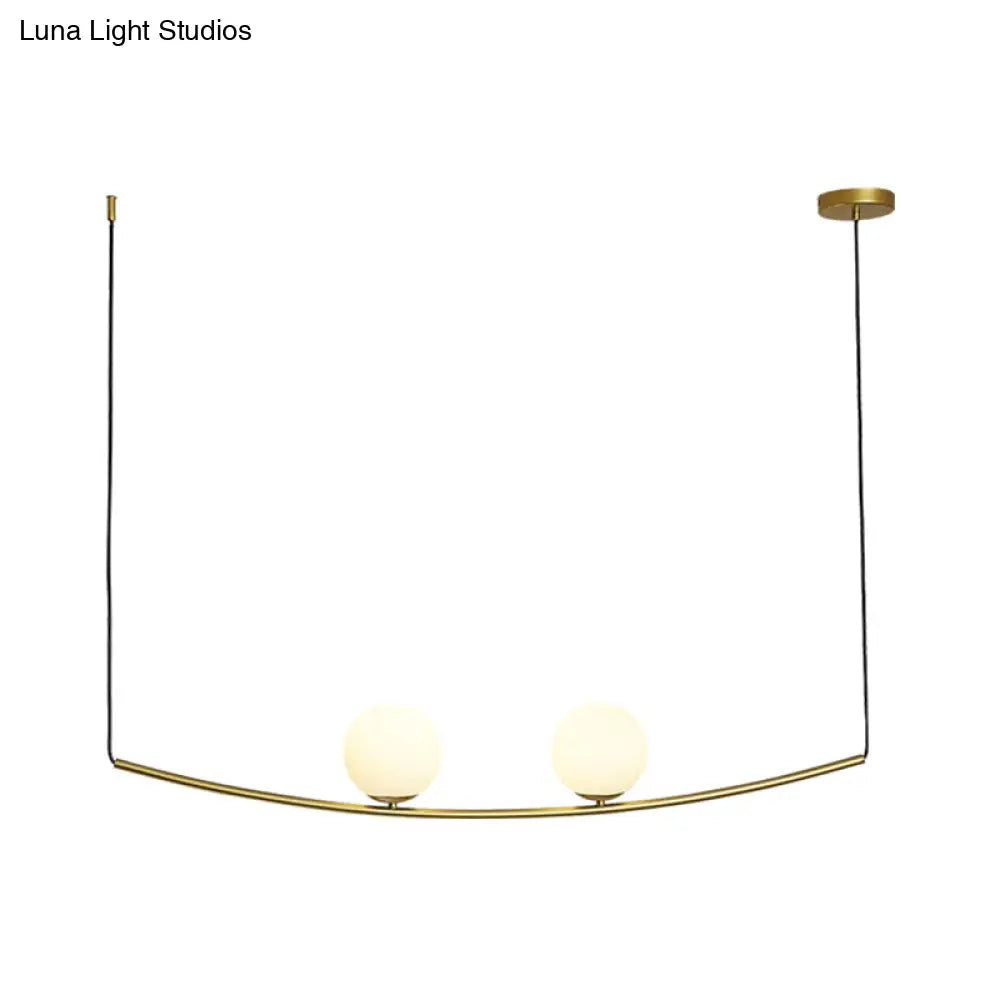 Modern Metal Chandelier: 2/3-Light Bubble Island Light In Black/Gold - Simple And Stylish