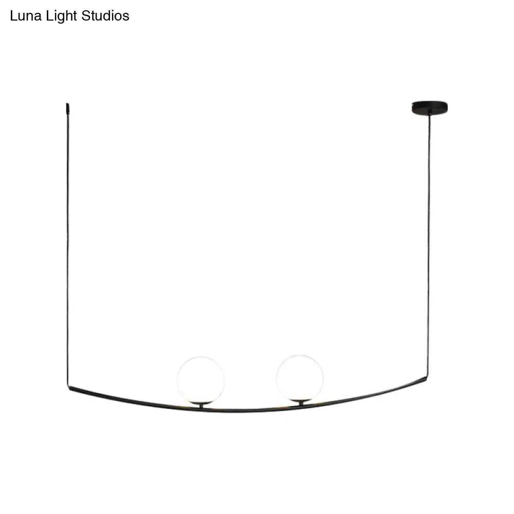 Modern Metal Chandelier: 2/3-Light Bubble Island Light In Black/Gold - Simple And Stylish