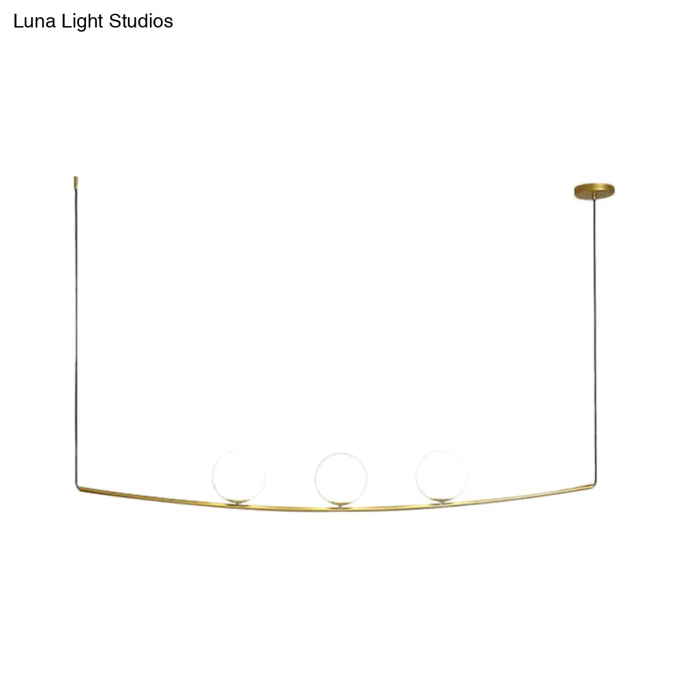 Modern Metal Chandelier: 2/3-Light Bubble Island Light In Black/Gold - Simple And Stylish