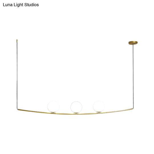 Modern Metal Chandelier: 2/3-Light Bubble Island Light In Black/Gold - Simple And Stylish