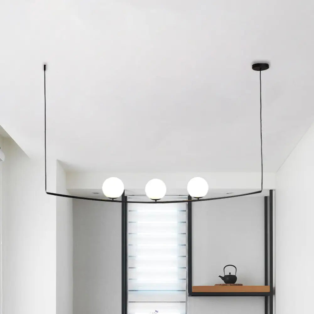 Modern Metal Chandelier: 2/3-Light Bubble Island Light In Black/Gold - Simple And Stylish 3 / Black