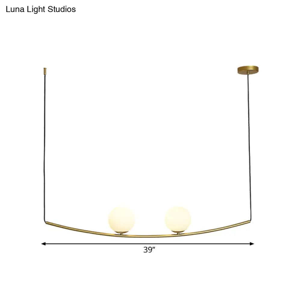 Modern Metal Chandelier: 2/3-Light Bubble Island Light In Black/Gold - Simple And Stylish