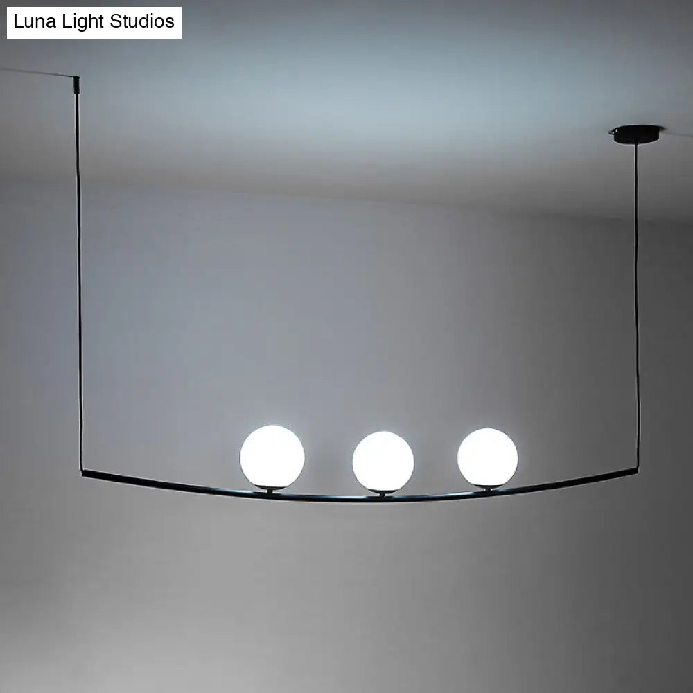 Modern Metal Chandelier: 2/3-Light Bubble Island Light In Black/Gold - Simple And Stylish