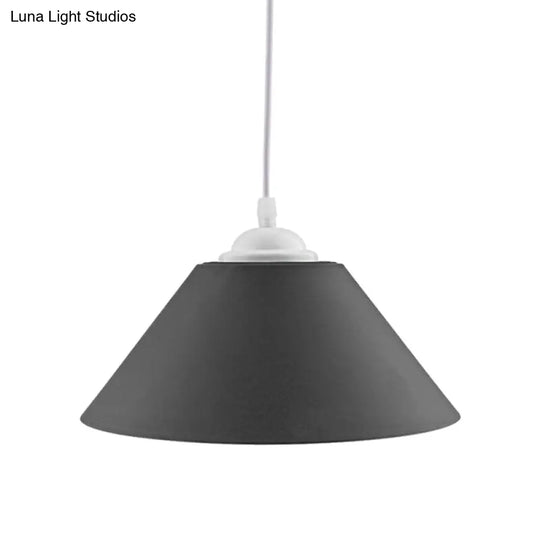 Modern Metal Pendant Light With Adjustable Cord - Black/Gray/Dark Green Shade For Living Room