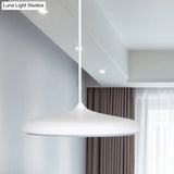 Modern Metal Disk Ceiling Pendant Light - 10’/16’ Diameter 1 White/Pink/Yellow Warm/White