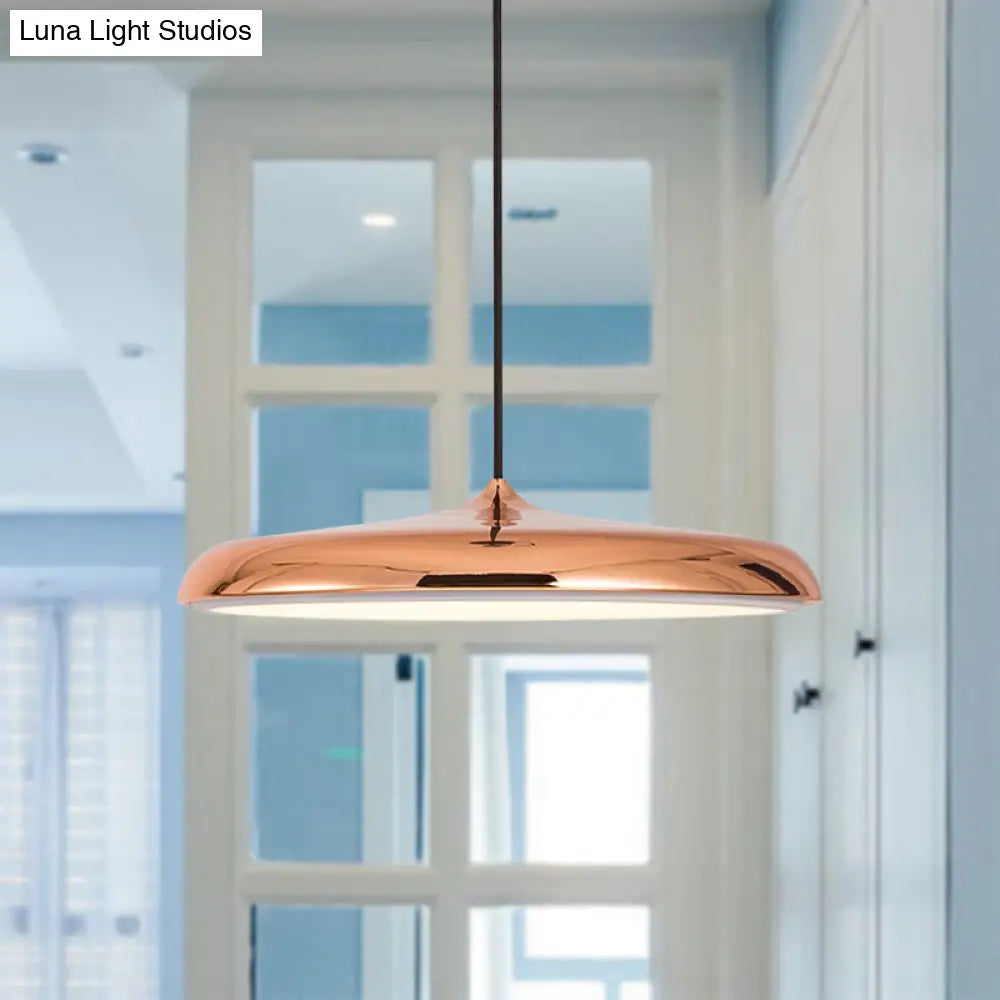 Modern Metal Disk Ceiling Pendant Light - 10’/16’ Diameter 1 White/Pink/Yellow Warm/White