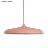 Modern Metal Disk Ceiling Pendant Light - 10’/16’ Diameter 1 White/Pink/Yellow Warm/White