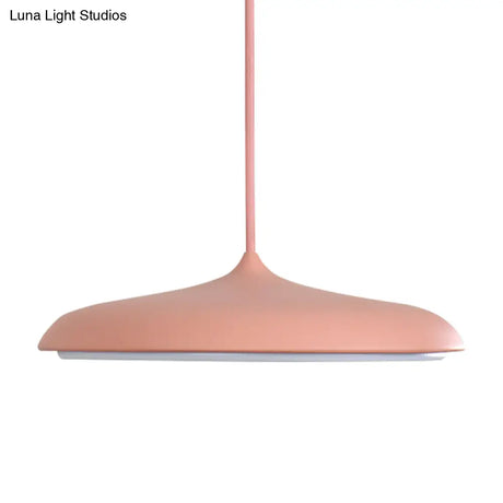 Modern Metal Disk Ceiling Pendant Light - 10’/16’ Diameter 1 White/Pink/Yellow Warm/White
