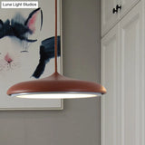 Modern Metal Disk Ceiling Pendant Light - 10’/16’ Diameter 1 White/Pink/Yellow Warm/White