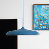 Modern Metal Disk Ceiling Pendant Light - 10’/16’ Diameter 1 White/Pink/Yellow Warm/White