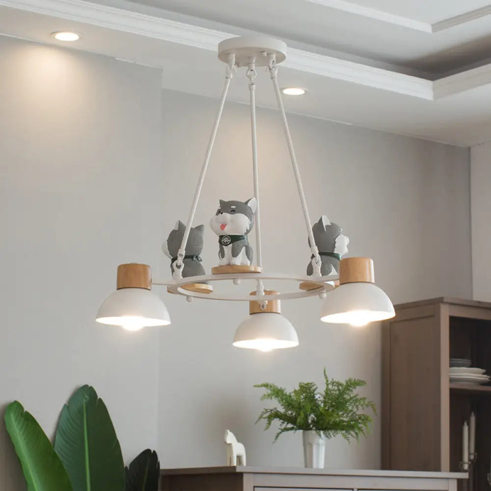 Modern Metal Dog Pendant Lights For Living Room Ceiling 3 / White A