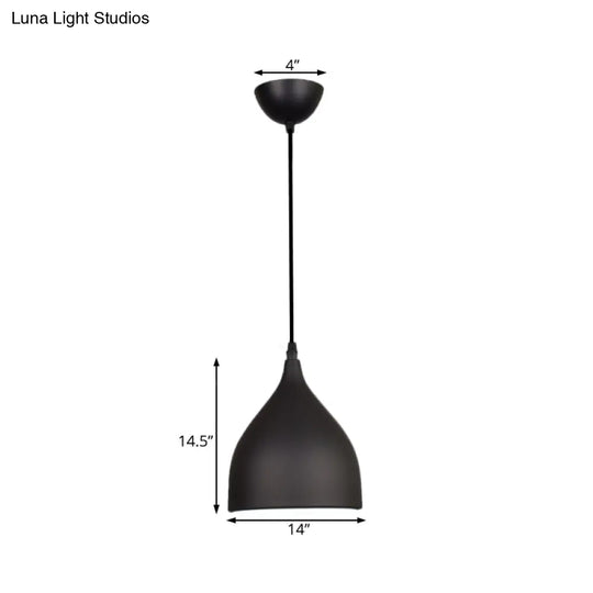 Modern Metal Dome Pendant Ceiling Light - 6.5’/10’/12’ Wide 1 Black/White/Red Suspended