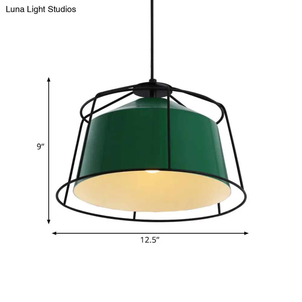 Modern Metal Drum Ceiling Pendant Light For Living Room - 1 Indoor Hanging Fixture