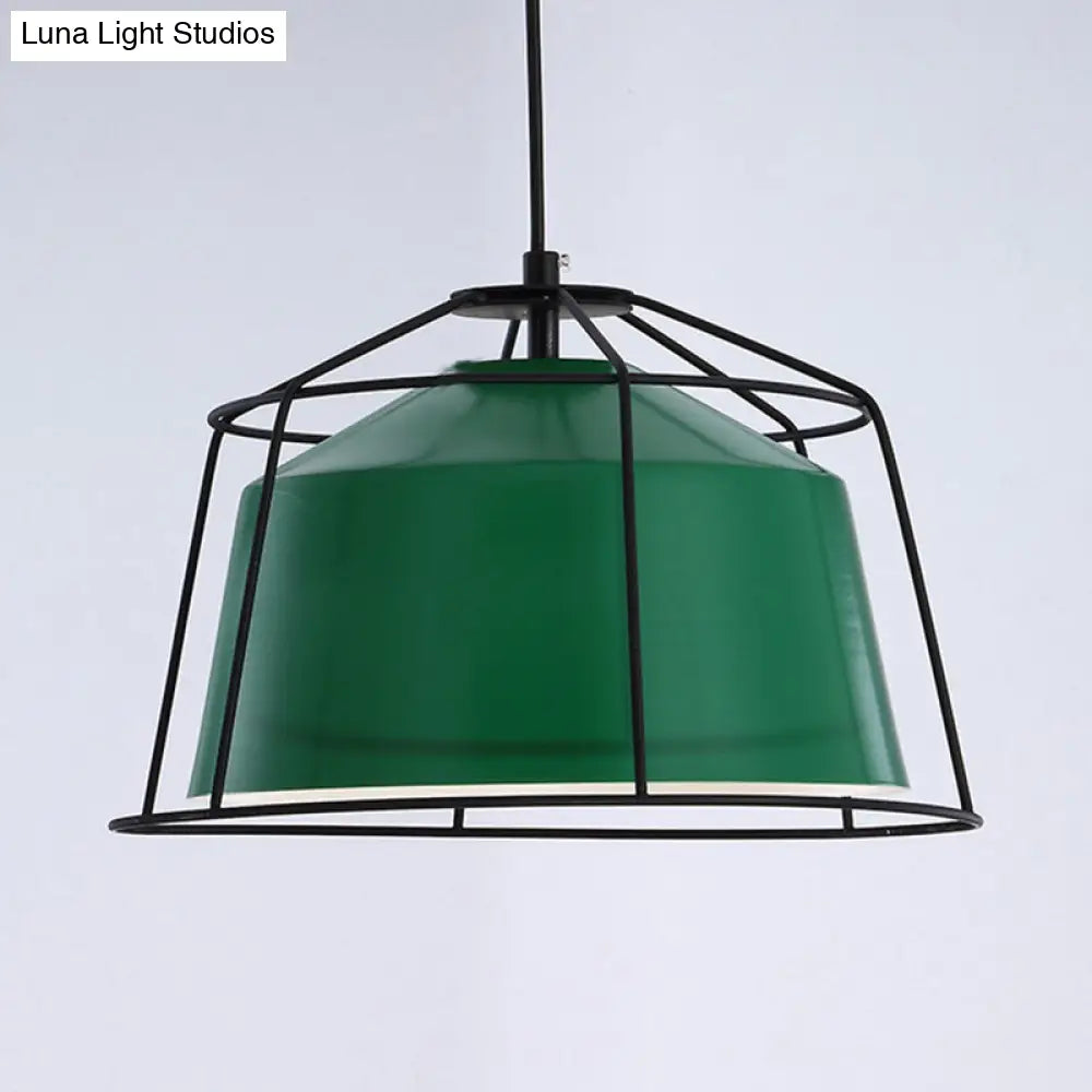 Modern Metal Drum Ceiling Pendant Light For Living Room - 1 Indoor Hanging Fixture