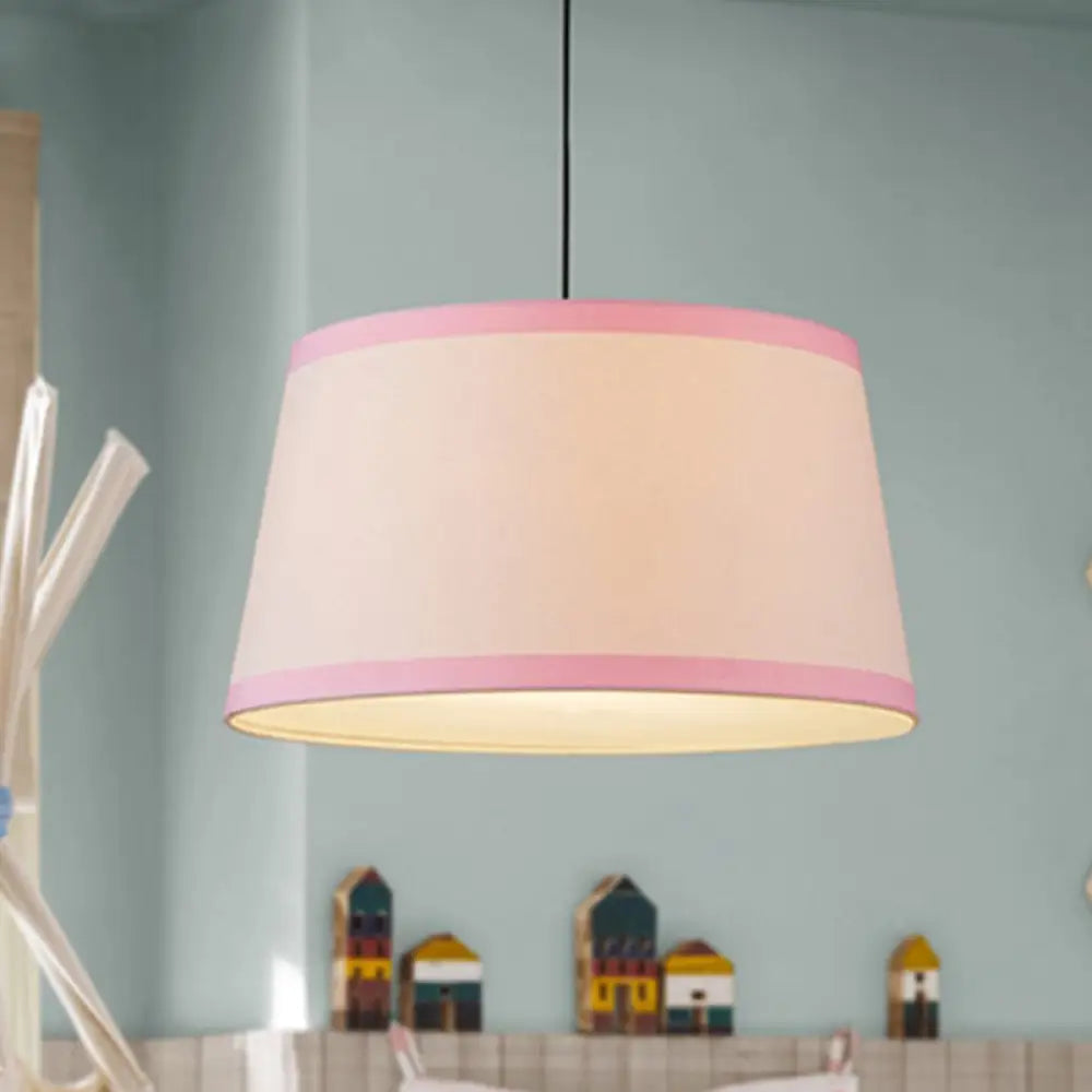 Modern Metal Drum Hanging Light For Dining Room Decor Pink / 16