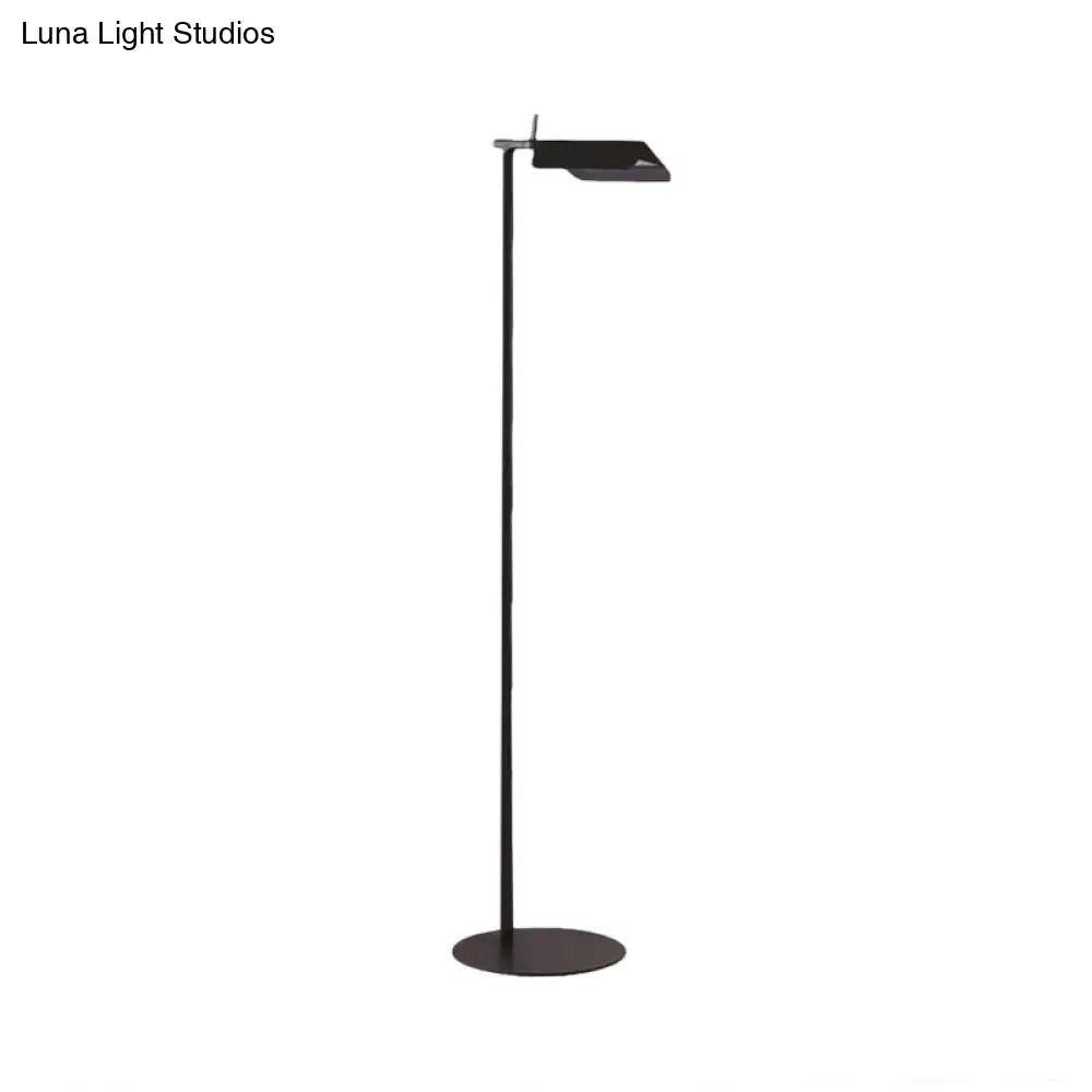 Modern Metal Floor Lamp For Bedroom- Black/White/Blue Folded Standing Light