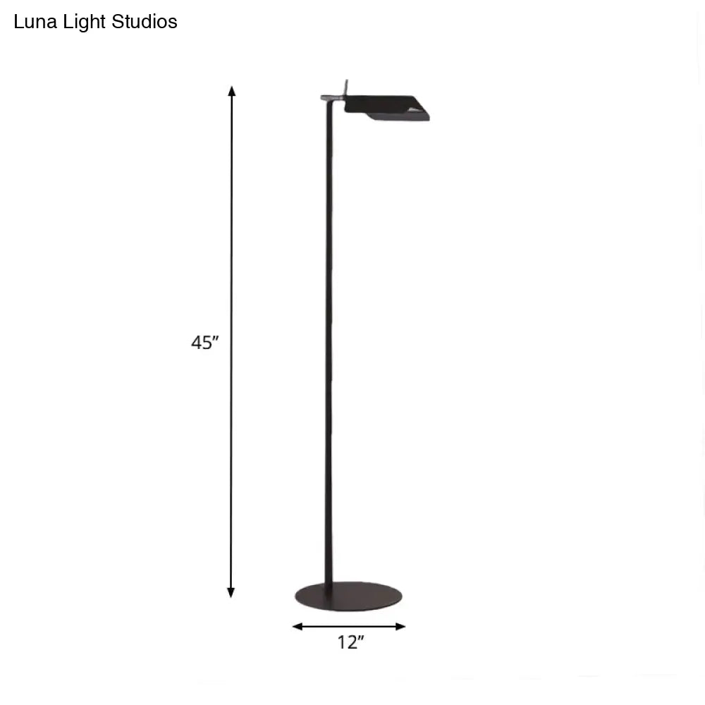 Modern Metal Floor Lamp For Bedroom- Black/White/Blue Folded Standing Light